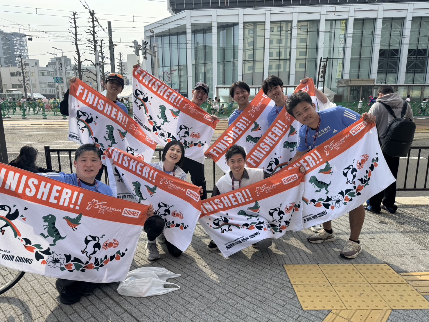 マラソンチームで笑顔