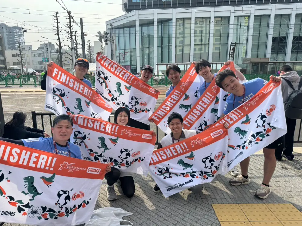 福井さくらマラソンを完走したスタッフの集合写真