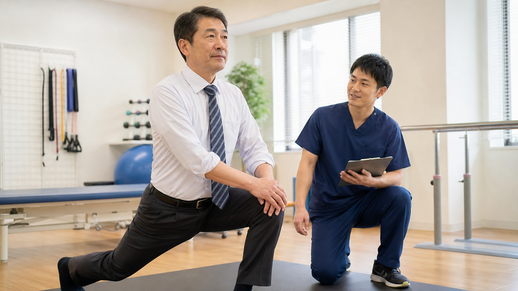 整形外科で運動機能を評価している様子